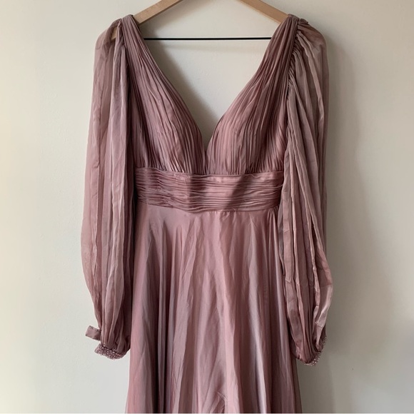 Mac Duggal Chiffon Open Sleeve A Line Gown Size 2 NEW - Picture 7 of 13